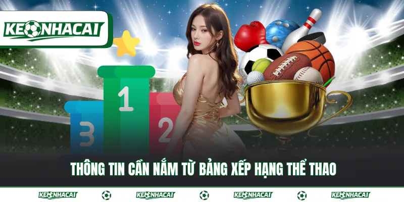 Thông tin cần nắm từ bảng xếp hạng thể thao